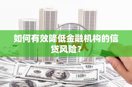 新市如何有效降低金融机构的信贷风险？