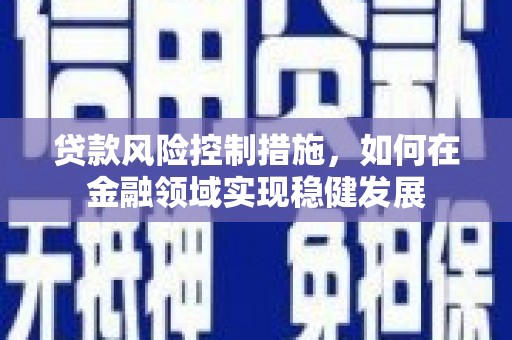 新市贷款风险控制措施，如何在金融领域实现稳健发展