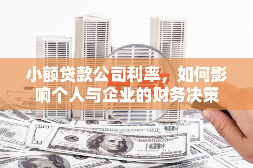 新市小额贷款公司利率，如何影响个人与企业的财务决策