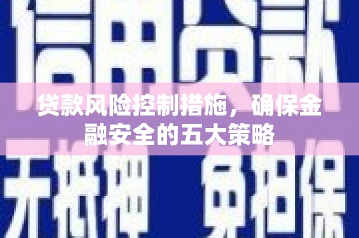 新市贷款风险控制措施，确保金融安全的五大策略