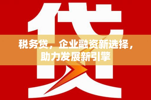 新市税务贷，企业融资新选择，助力发展新引擎