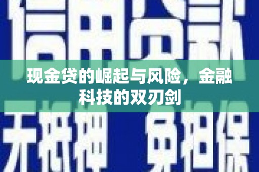 新市现金贷的崛起与风险，金融科技的双刃剑