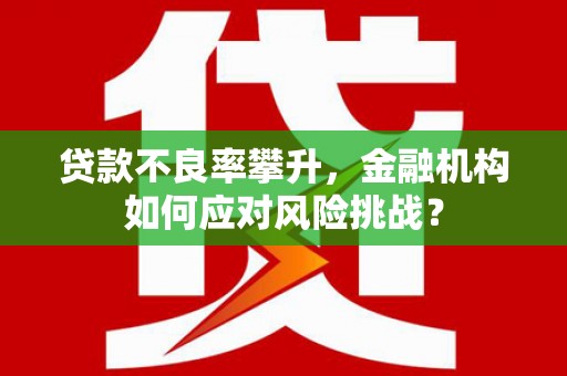 新市贷款不良率攀升，金融机构如何应对风险挑战？